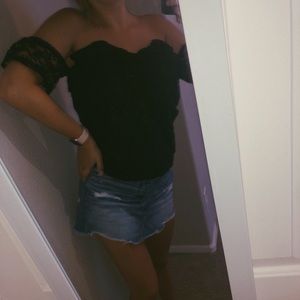 Off the Shoulder Laced Fancy Top